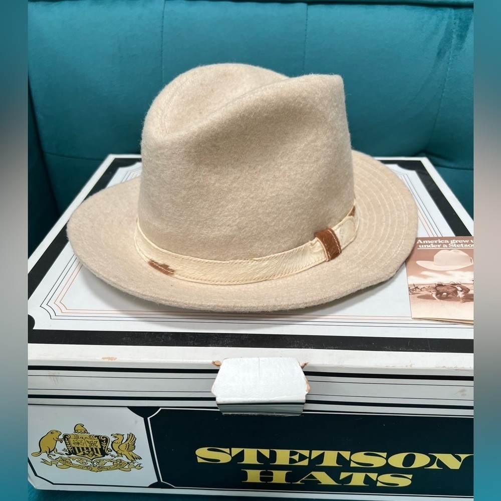 1950’s Stetson Felt and Hide Vintage Fedora Size 7 Original Box and Brochure - Picture 1 of 10